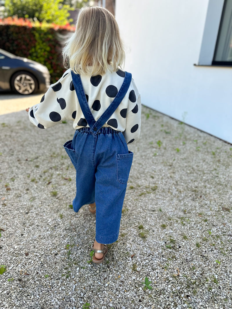 Wide denim overalls - Blue