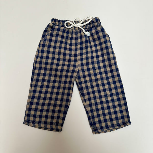 Flanel check pants - Blue/beige