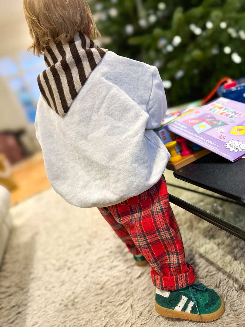 Soft flannel tartan pants - Red