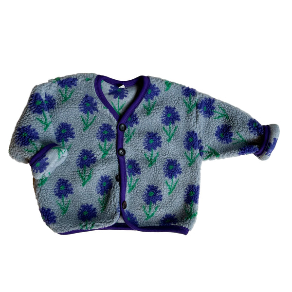 Flower teddy jacket - Grey