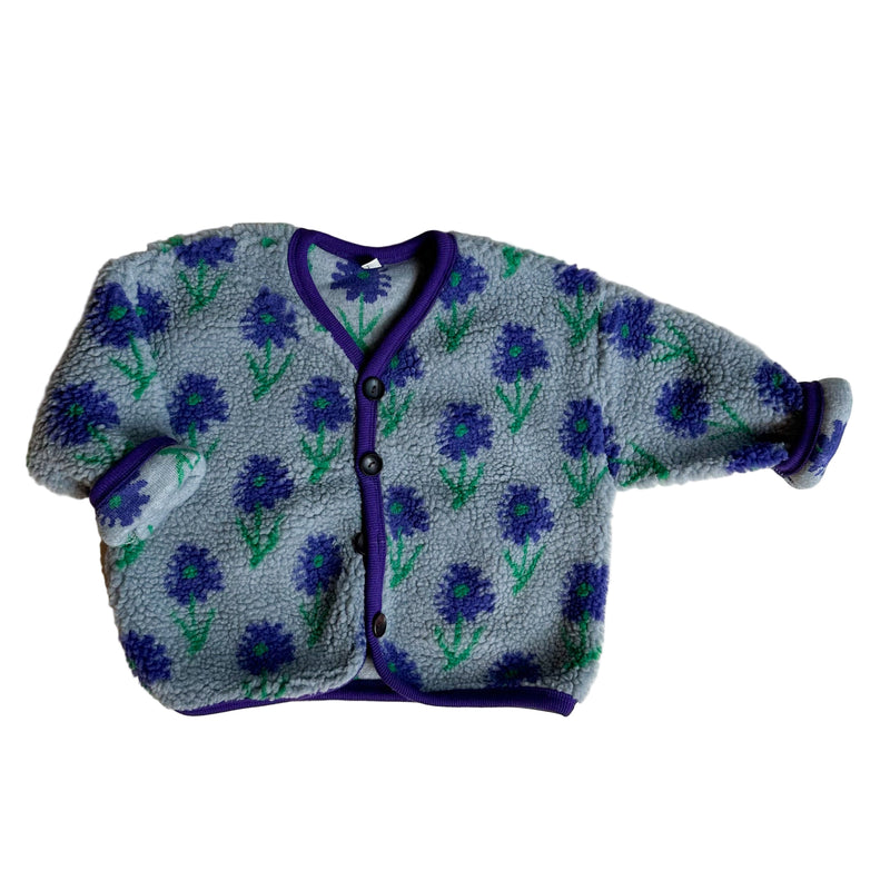 Flower teddy jacket - Grey