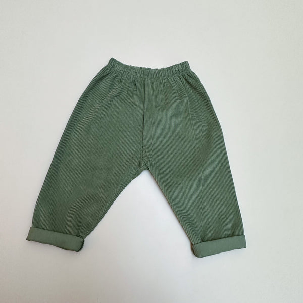 Corduroy baggy pants - Sage