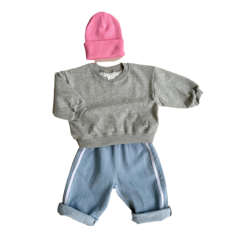 Bebe stitch sweater - Grey melange