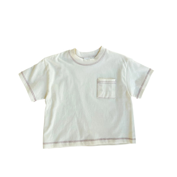 Stitch pocket tee - Cream