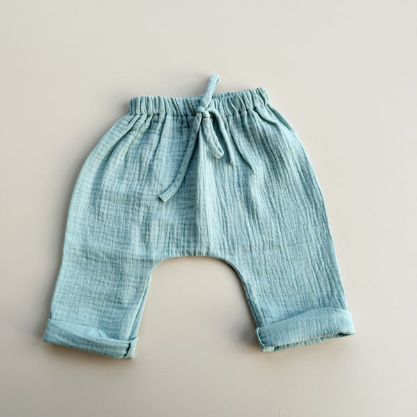 Muslin baggy pants - Ice blue