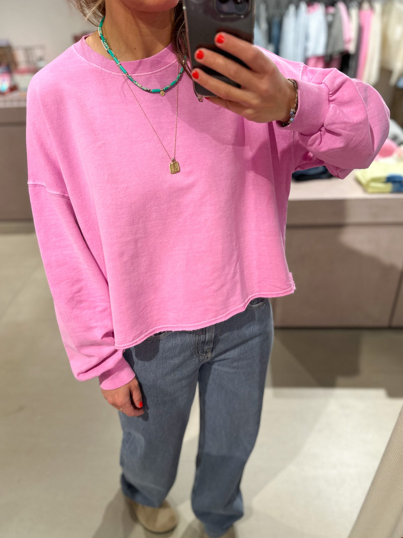 Mag cropped sweatshirt - Washed candy pink