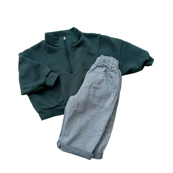 NP striped woven chino - Charcoal grey
