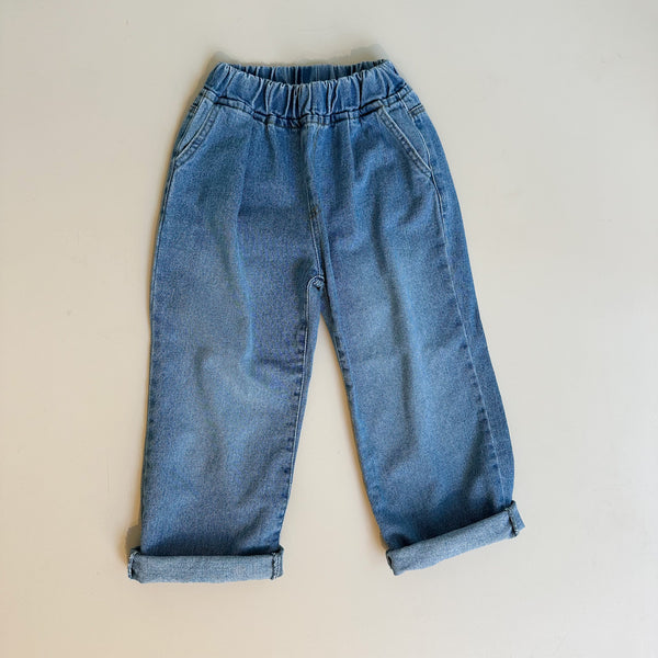 Relaxed fit denim pants - Washed blue