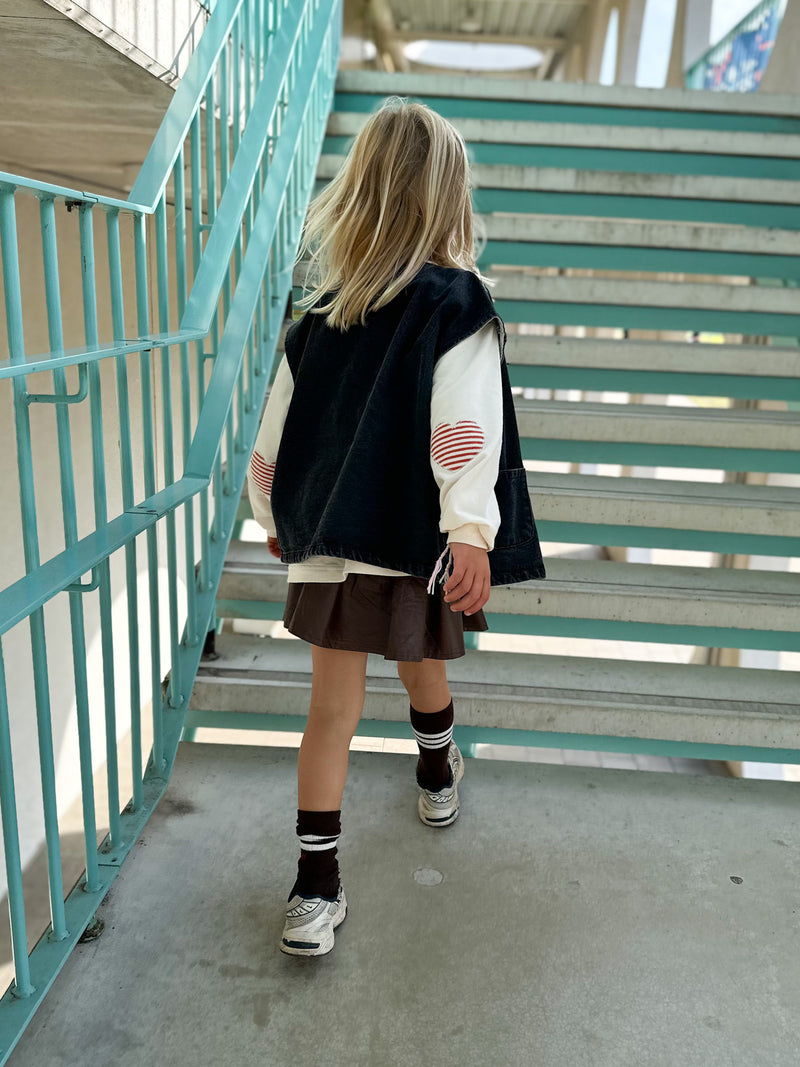 Mini leather like skirt - Brown