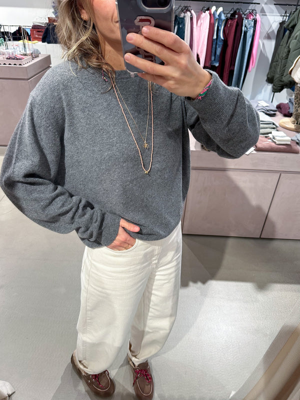 Fine wool jumper - Grey melange