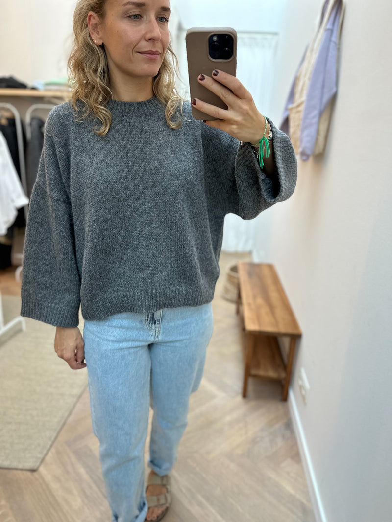Lili alpaca knit - Grey melange