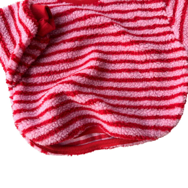 Striped teddy jumper - Pink/red