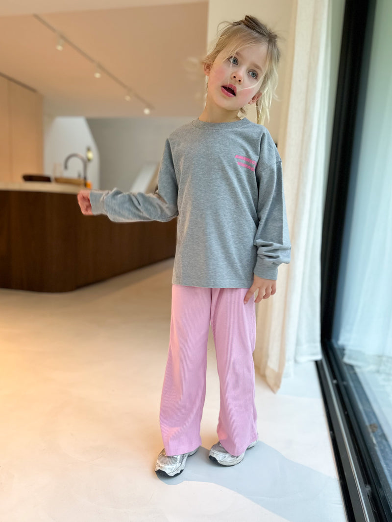 Bonbon ribbed pants - Candy pink