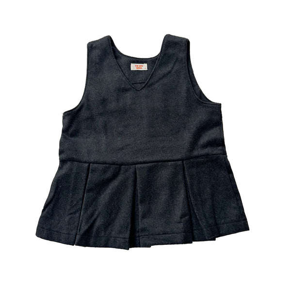 Wide pleated dress - Charcoal melange