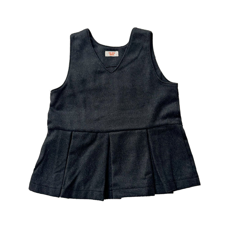 Wide pleated dress - Charcoal melange