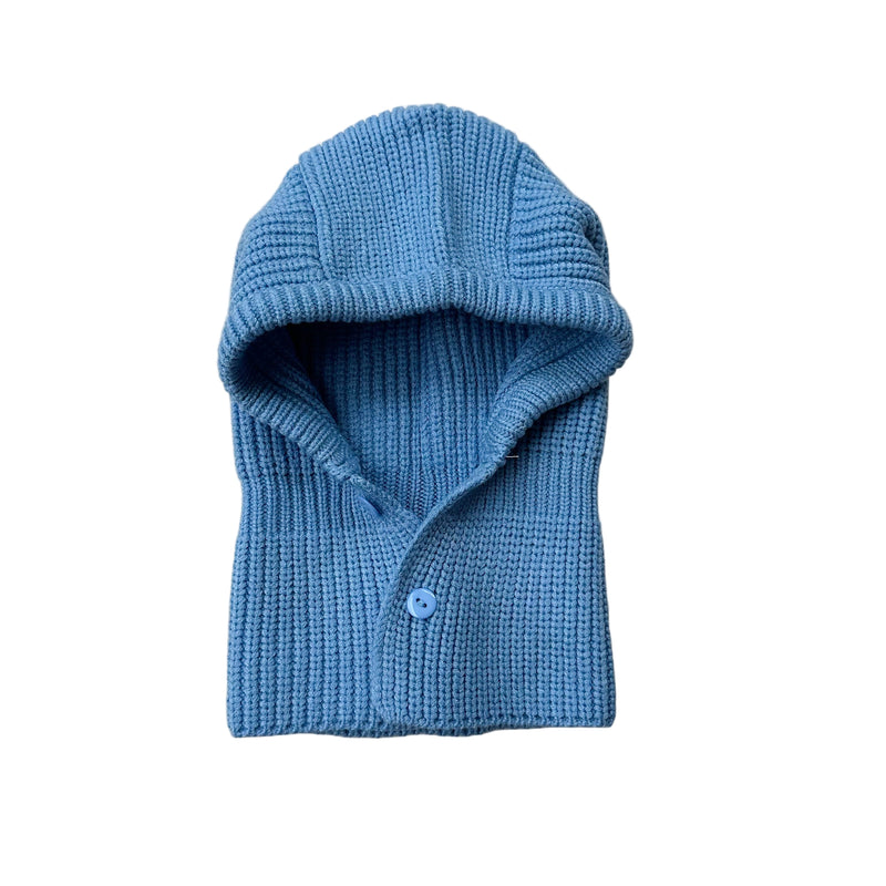 Button rib balaclava - Sky