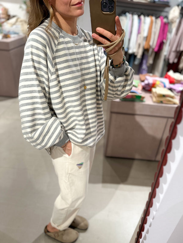 Alson striped sweatshirt - Melange/white