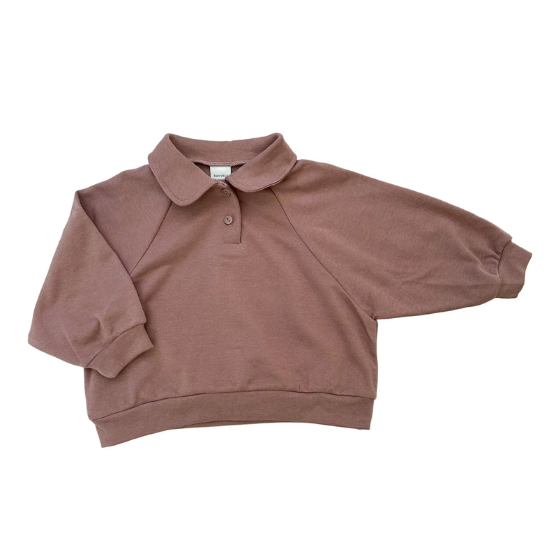 Casual polo sweatshirt - Washed pink