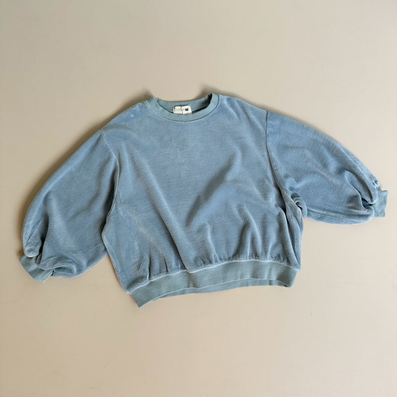 Velours raglan sweatshirt - Dusty blue