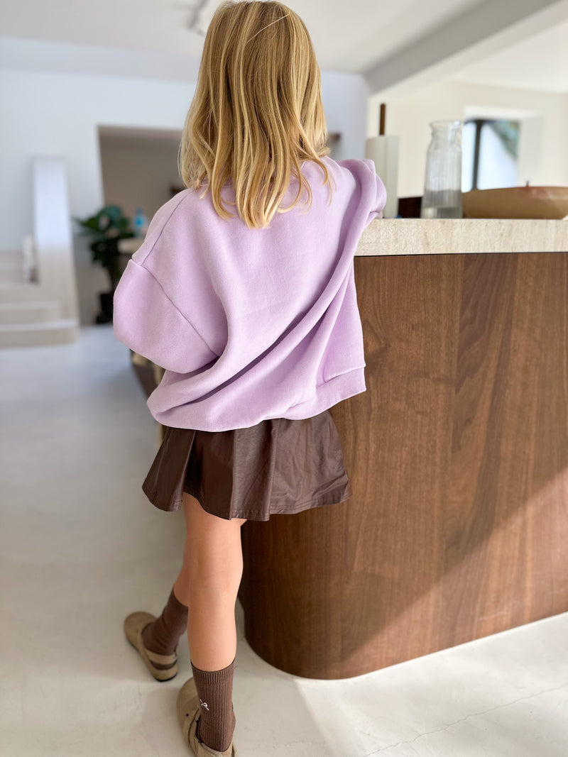 Billie fleeced pocket sweater - Lilac