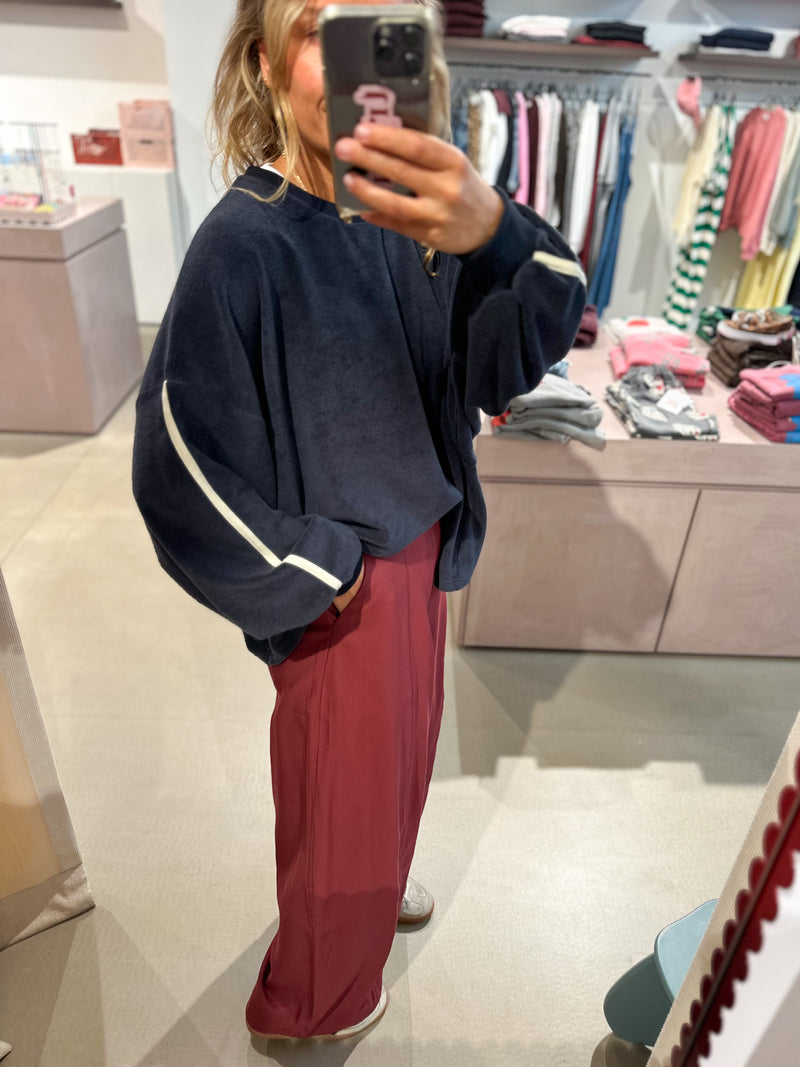 Cécé terry tape sweatshirt women - Midnight blue