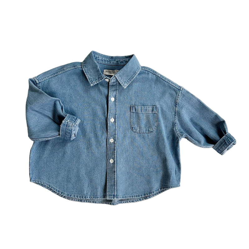 Button denim shirt - Blue