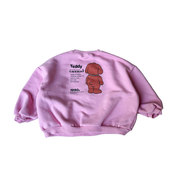 Teddy in pearls sweatshirt - Pink