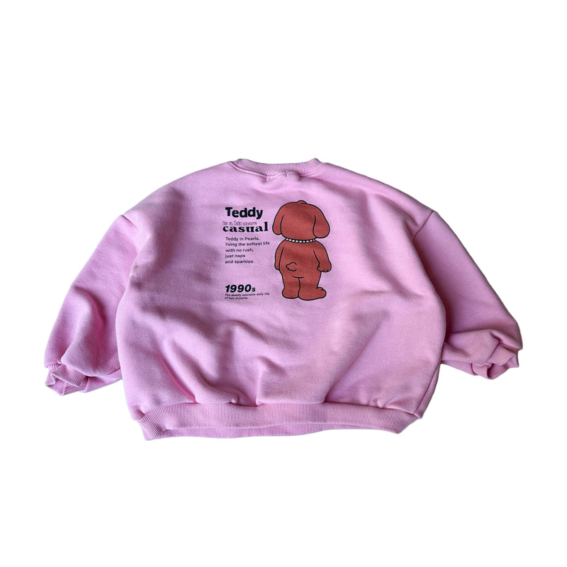 Teddy in pearls sweatshirt - Pink