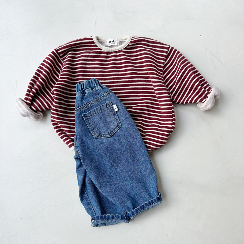 Gigi soft sweatshirt - Burgundy stripes