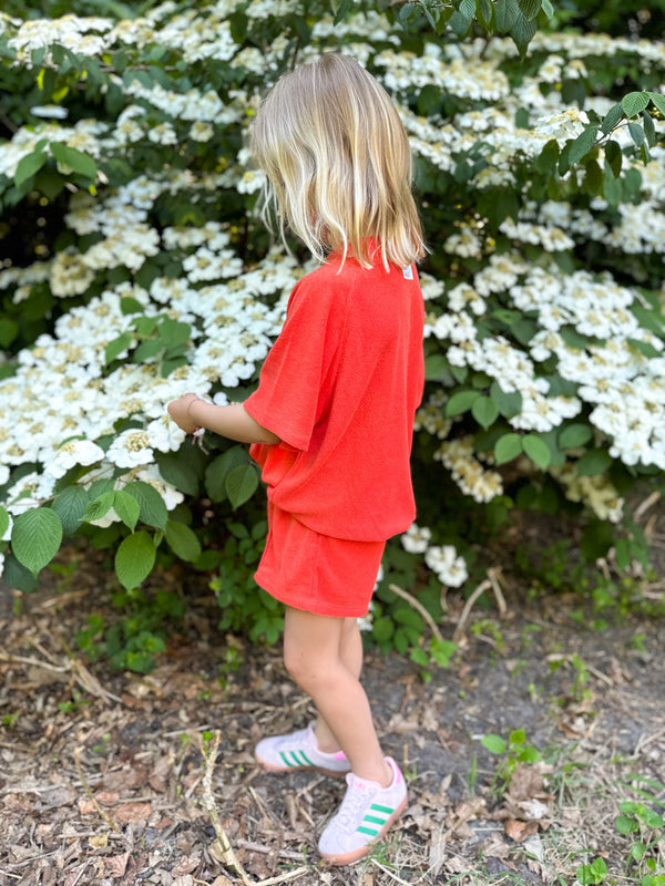 Relaxed terry set - Poppy red