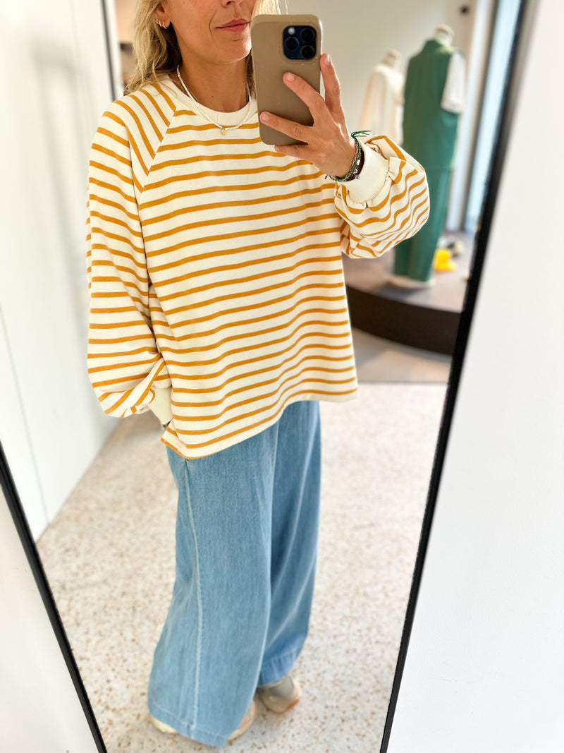 Alson striped sweatshirt - Ivory/yellow