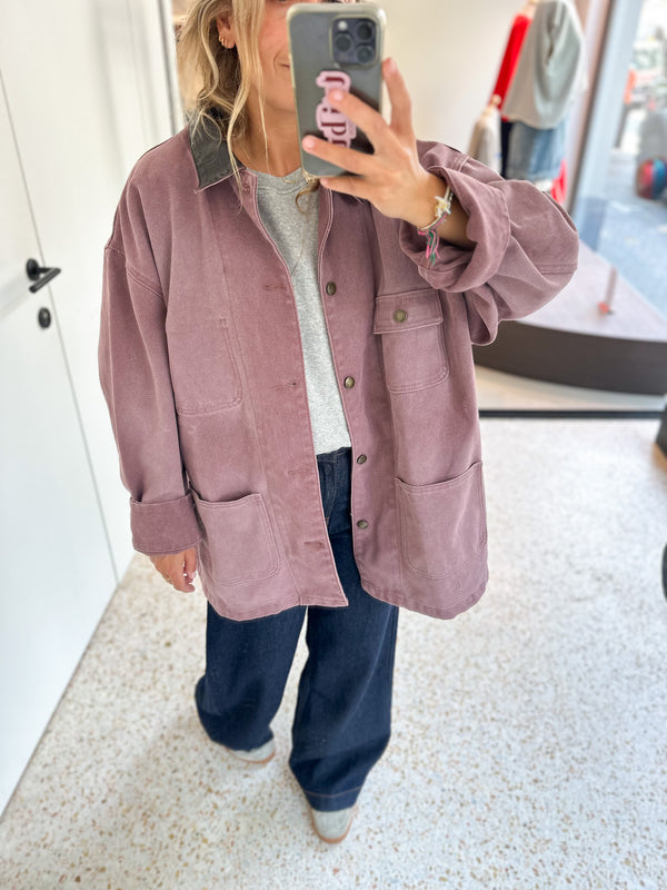 Oversized worker jacket - Indi pink