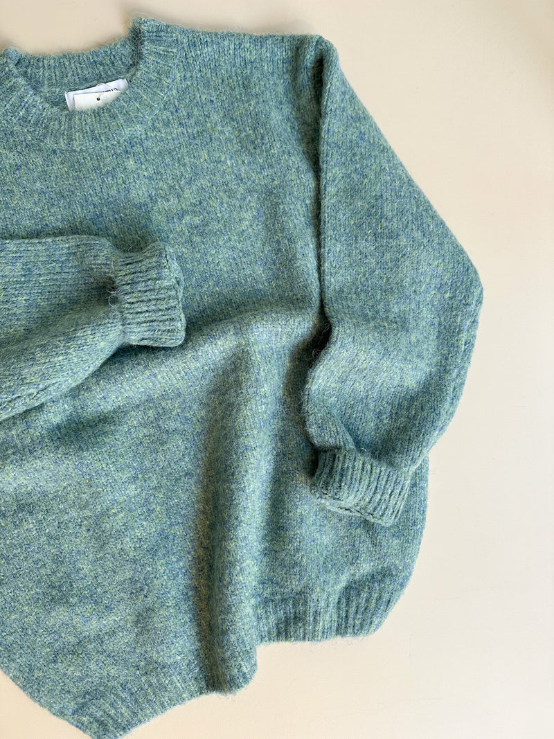 Wool mix melange jumper - Aqua mix