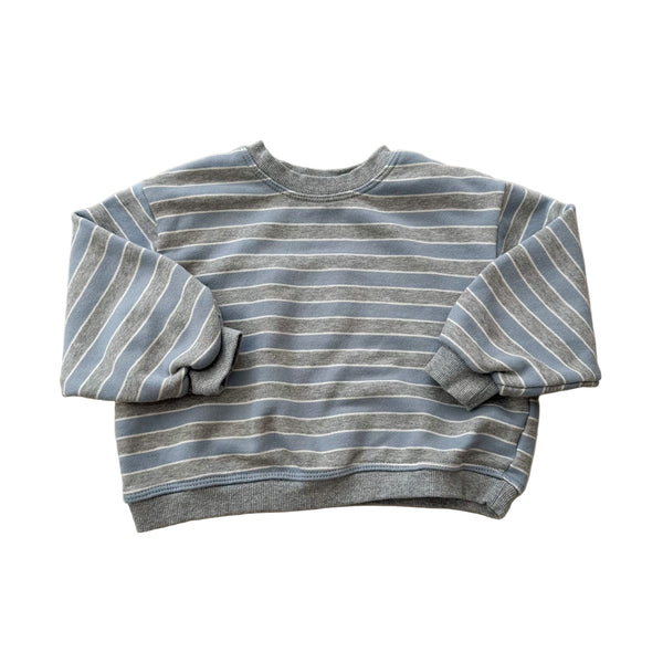 Macaron stripe sweatshirt - Grey/sky blue