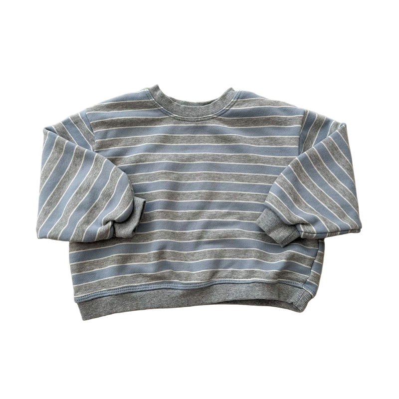 Macaron stripe sweatshirt - Grey/sky blue