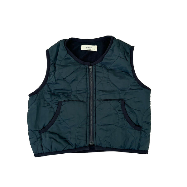 AM nylon quilted vest - Navy