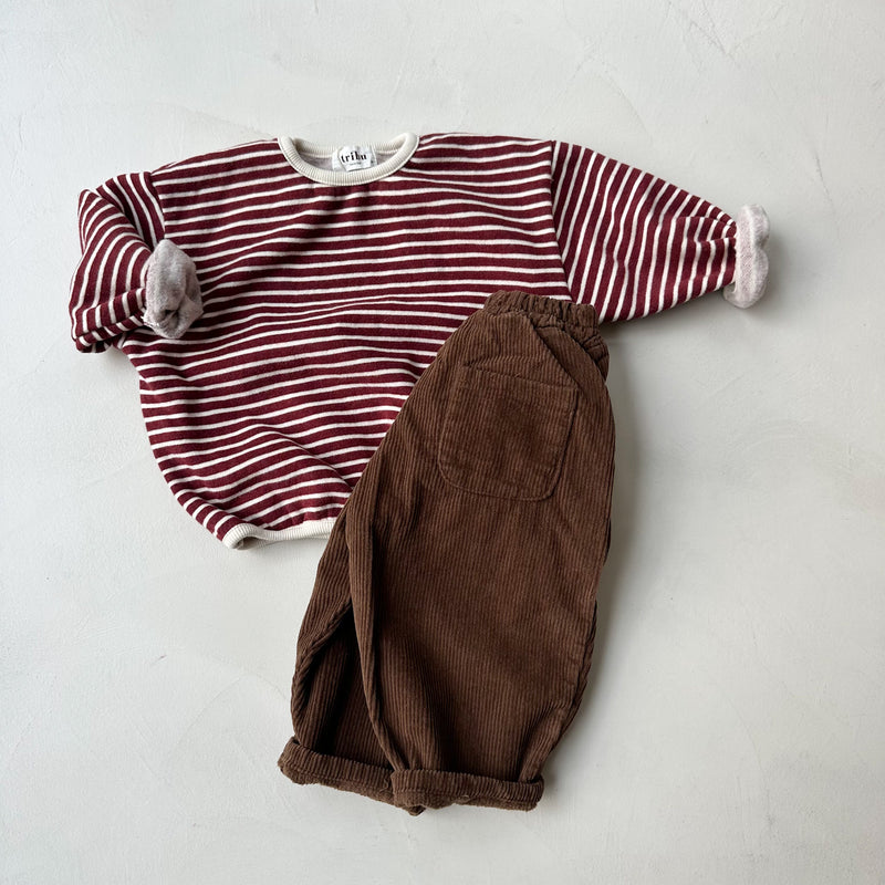 Gigi soft sweatshirt - Burgundy stripes