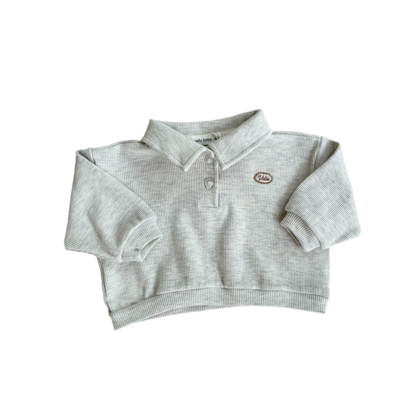 Waffle polo sweatshirt - Oatmeal