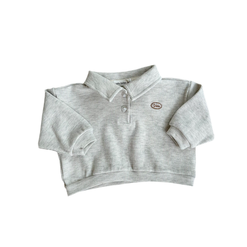 Waffle polo sweatshirt - Oatmeal