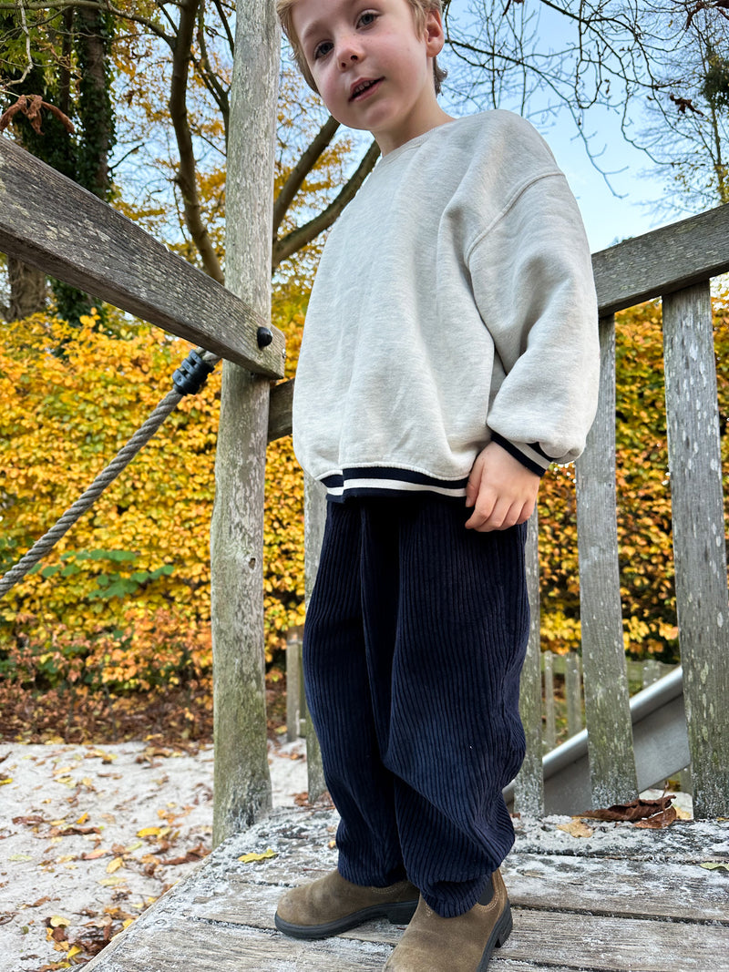 Relaxed fit corduroy pants - Navy