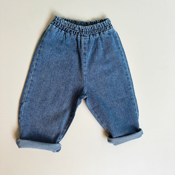 Basic denim pants - Washed blue denim