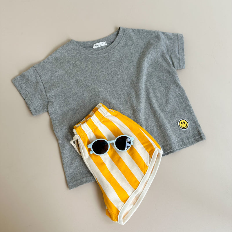 Smiley patch tee - Grey melange