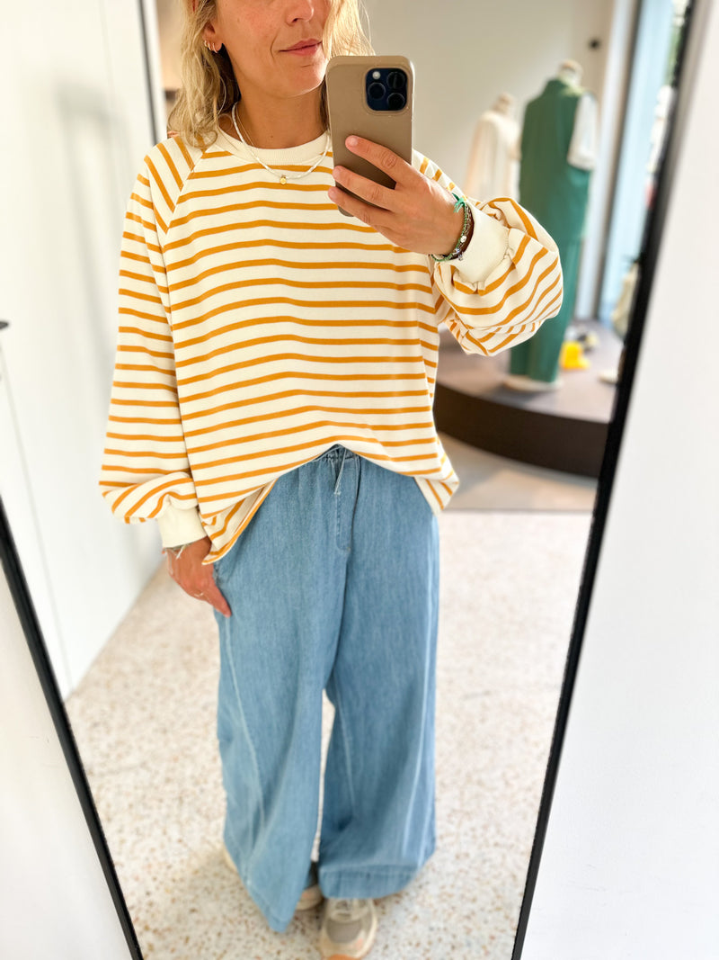 Alson striped sweatshirt - Ivory/yellow