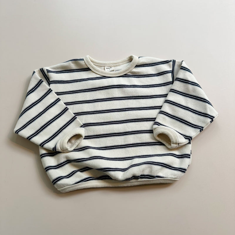 Striped piping sweater - Cream