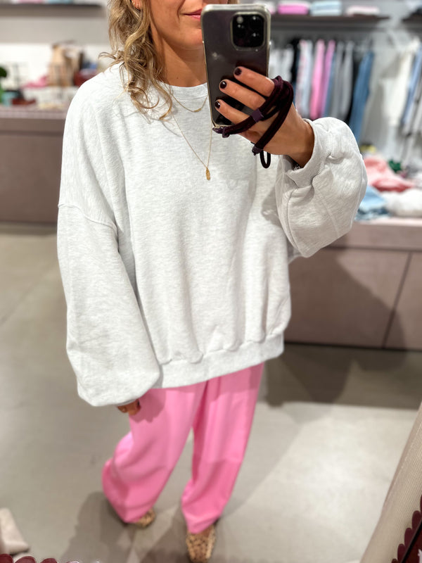 Stitch soft sweater - White melange