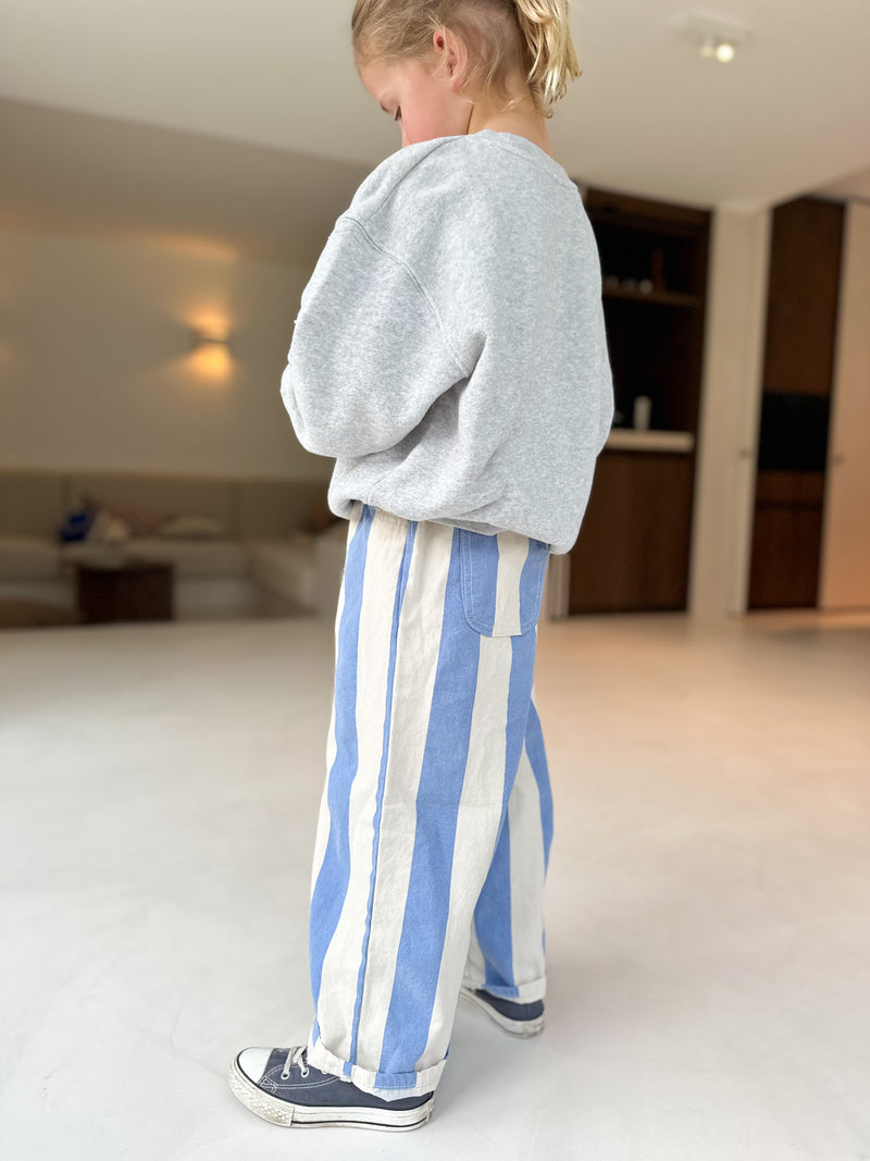 Wide stripe pants - Sky