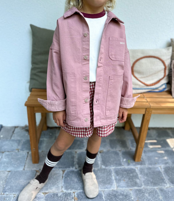 Corduroy collar worker jacket - Dusty pink