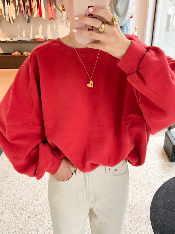 Soft oversized sweater - Pepper red