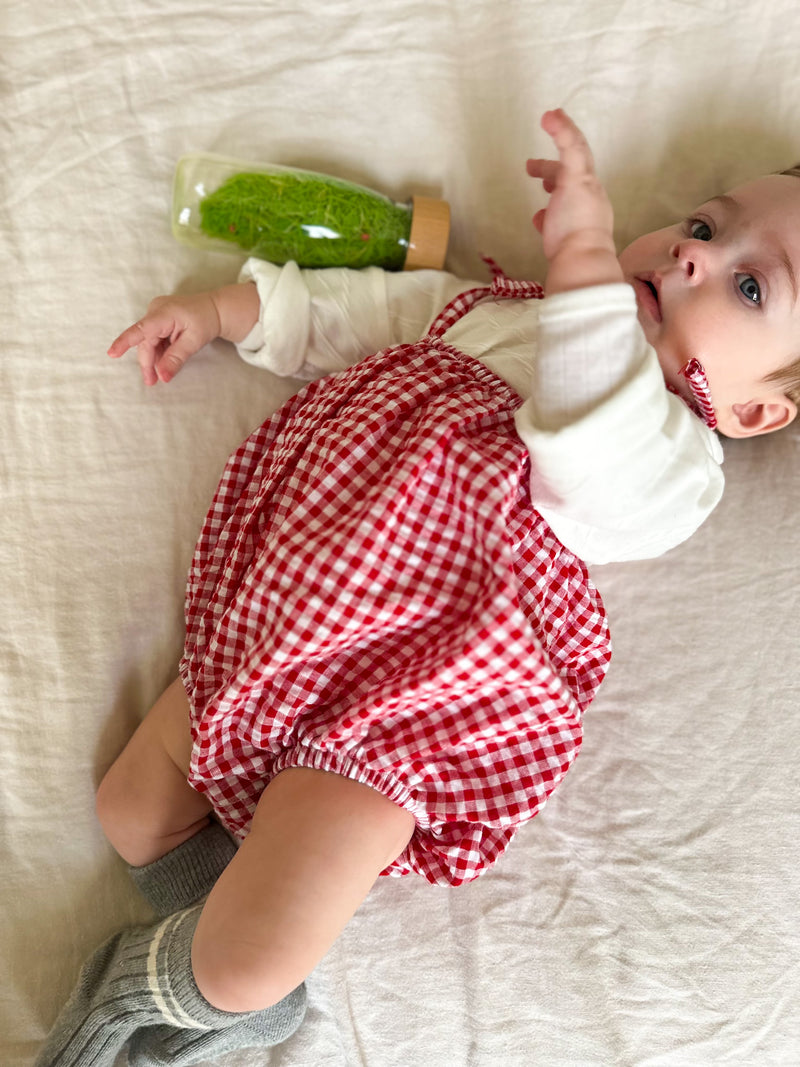 Bebe vichy onesie - Red