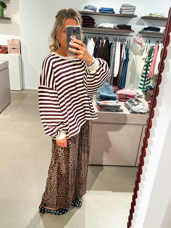Wide velvet leo pants - Beige